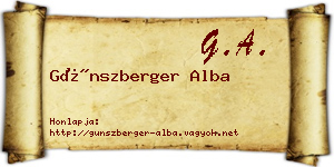 Günszberger Alba névjegykártya